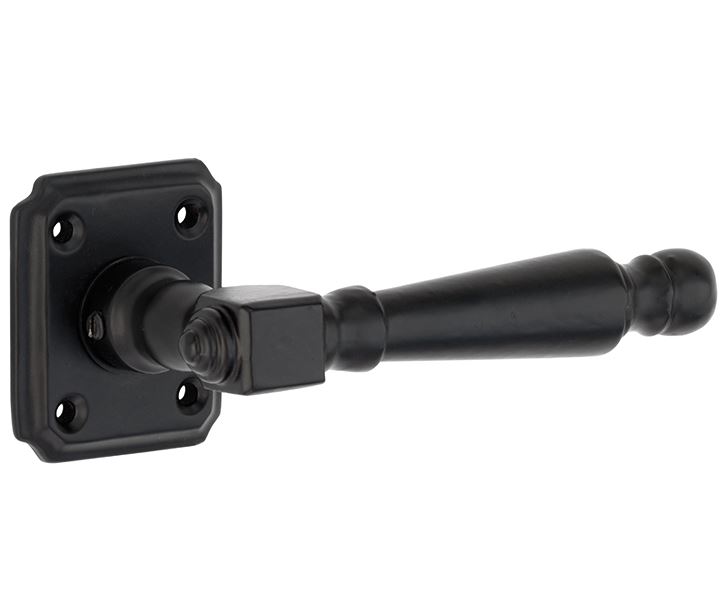 Deurklink op rozet Arlon ijzer zwart