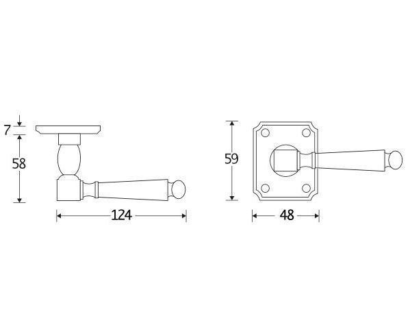 Deurklink op rozet Arlon ijzer zwart - Afbeelding 2