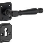 Deurklink op rozet Arlon inclusief sleutelplaatje ijzer zwart