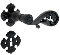 Deurklink op rozet Kasteel inclusief sleutelplaatje ijzer zwart