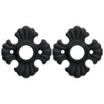 Set van twee rozetten Oud Duits ijzer zwart