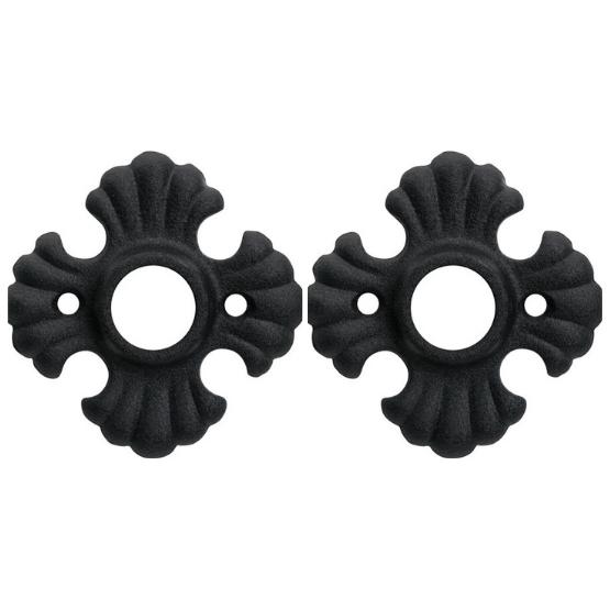 Set van twee rozetten Oud Duits ijzer zwart