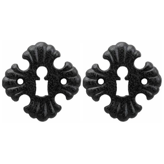 Set van twee sleutelplaatjes Kasteel ijzer zwart