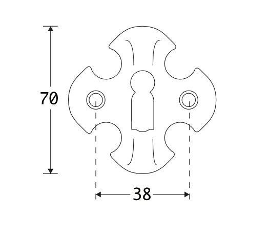 Set van twee sleutelplaatjes Kasteel ijzer zwart - Afbeelding 2