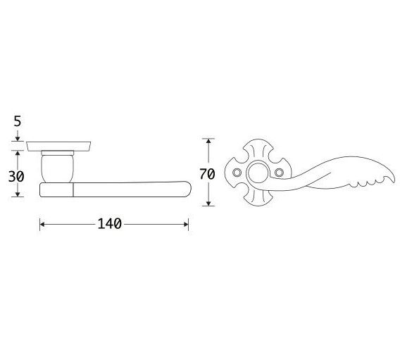 Deurklink op rozet Hek ijzer zwart - Afbeelding 2
