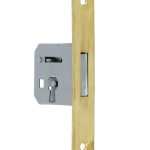 Insteekslot links 20 mm met rechte messing voorplaat (zonder sleutel)