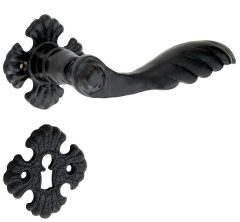 Deurklink op rozet Hek inclusief sleutelplaatje ijzer zwart