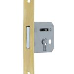 Insteekslot rechts 20 mm met rechte messing voorplaat (zonder sleutel)