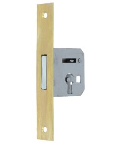 Insteekslot rechts 20 mm met rechte messing voorplaat (zonder sleutel)