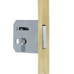 Insteekslot links 25 mm met rechte messing voorplaat (zonder sleutel)