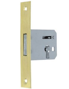 Insteekslot rechts 30 mm met rechte messing voorplaat (zonder sleutel)