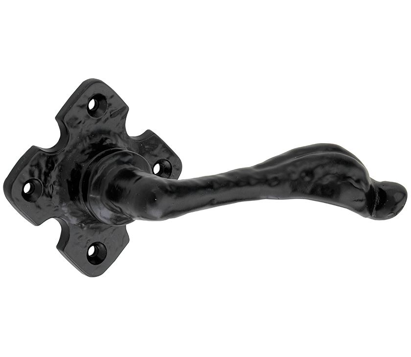 Deurklink op rozet Oxford ijzer zwart