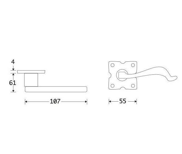 Deurklink op rozet Oxford ijzer zwart - Afbeelding 2