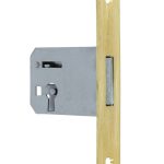Insteekslot links 35 mm met rechte messing voorplaat (zonder sleutel)