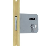 Insteekslot rechts 35 mm met rechte messing voorplaat (zonder sleutel)