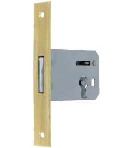 Insteekslot rechts 35 mm met rechte messing voorplaat (zonder sleutel)