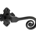 Deurklink op rozet Curl ijzer zwart