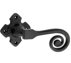 Deurklink op rozet Curl ijzer zwart