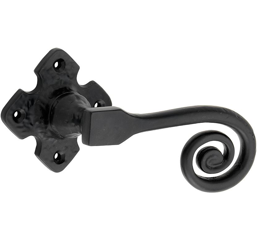 Deurklink op rozet Curl ijzer zwart