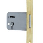 Insteekslot links 40 mm met rechte messing voorplaat (zonder sleutel)