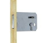 Insteekslot rechts 40 mm met rechte messing voorplaat (zonder sleutel)