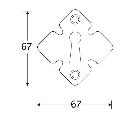 Sleutelplaatje Ruit ijzer zwart - Afbeelding 2