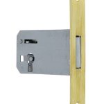 Insteekslot links 45 mm met rechte messing voorplaat (zonder sleutel)