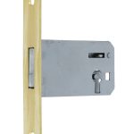 Insteekslot rechts 50 mm met rechte messing voorplaat (zonder sleutel)