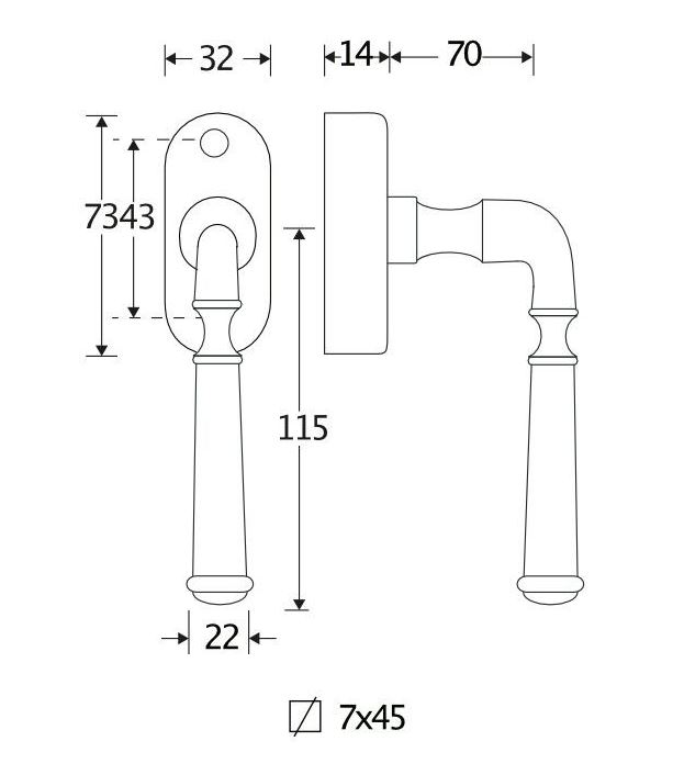 Draaikiepgarnituur Gent ijzer zwart - Afbeelding 2