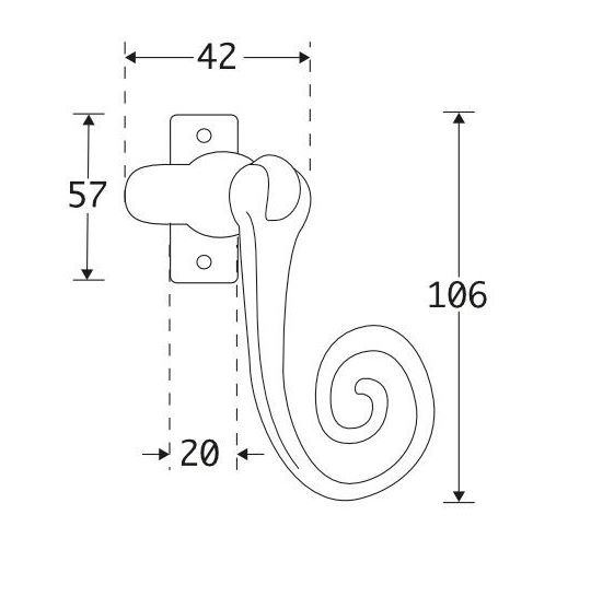 Raamboom Met Sluitplaat Curl ijzer zwart - Afbeelding 2
