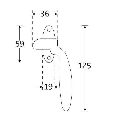 Raamboom Met Sluitplaat Dudok Links ijzer zwart - Afbeelding 2