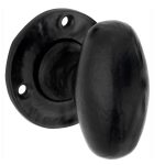 Knopkruk op rozet Oxford ijzer zwart