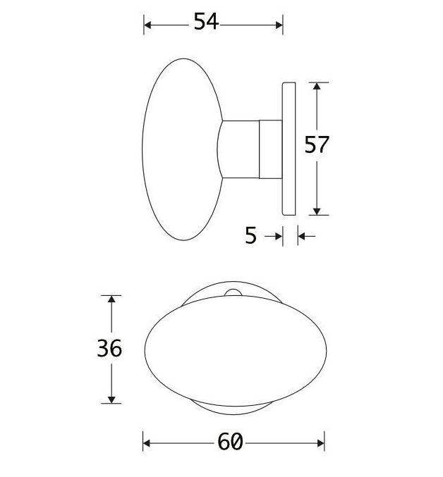 Knopkruk op rozet Oxford ijzer zwart - Afbeelding 2