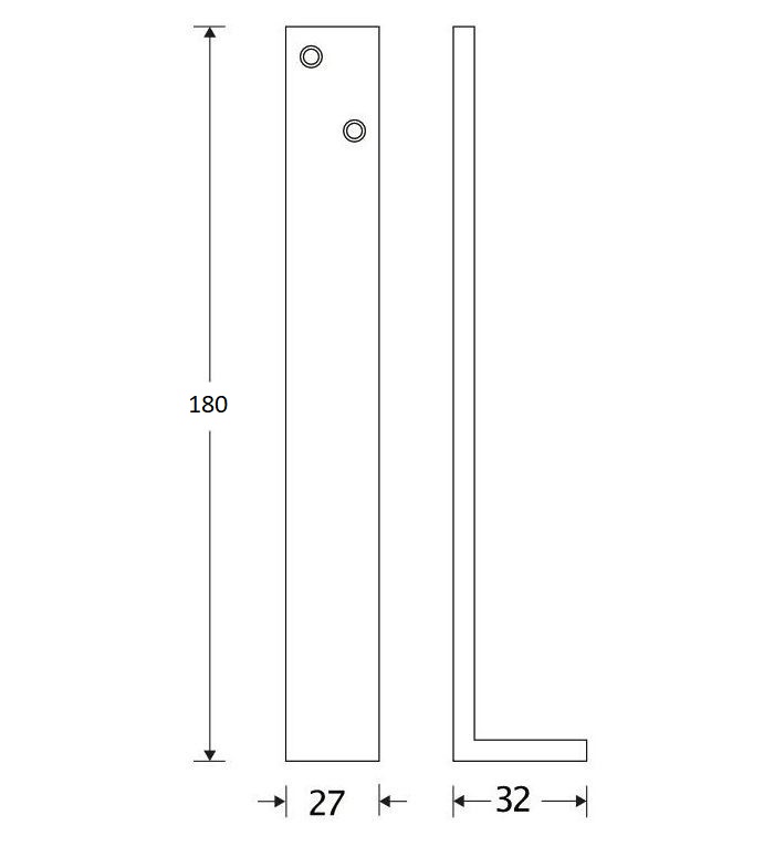 Valijzer Oxford 180mm ijzer zwart - Afbeelding 2
