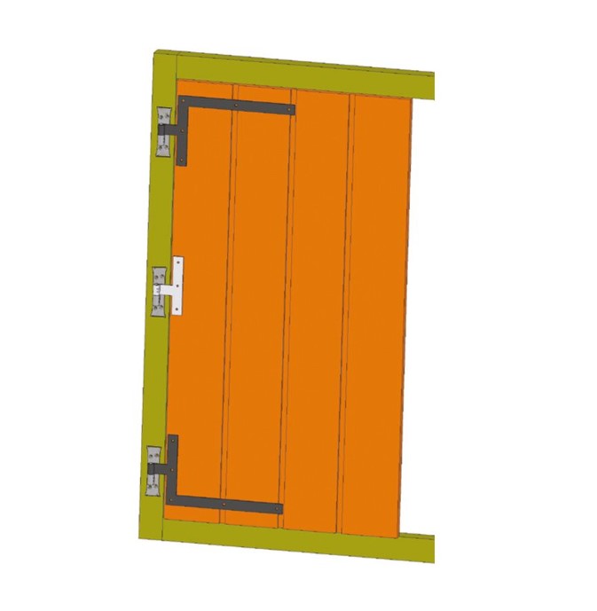 Hoekheng rechts 40 cm recht voor draaipen 14 mm staal zwart - Afbeelding 3