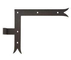 Hoekheng links 30 cm visstaart voor draaipen 14 mm staal zwart