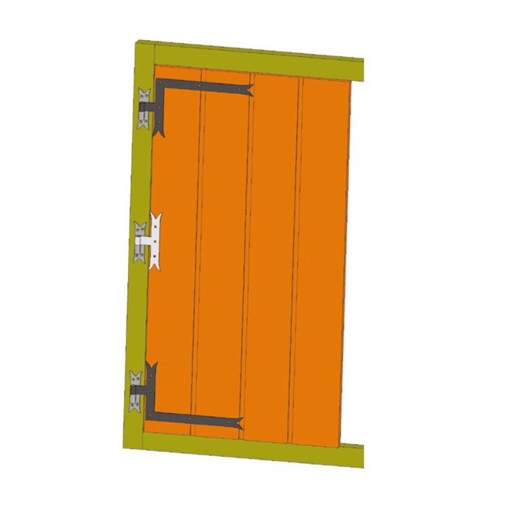 Hoekheng links 30 cm visstaart voor draaipen 14 mm staal zwart - Afbeelding 3