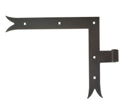Hoekheng rechts 40 cm visstaart voor draaipen 14 mm staal zwart