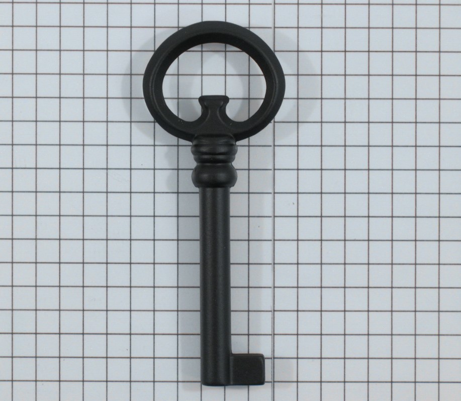 Sleutel zamak mat zwart 80 mm - Afbeelding 2