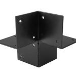 Starx paalverbinder 3-weg hoek open 91 x 91 mm zwart