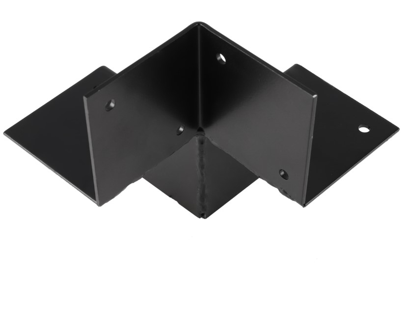 Starx paalverbinder 3-weg hoek open 91 x 91 mm zwart - Afbeelding 2