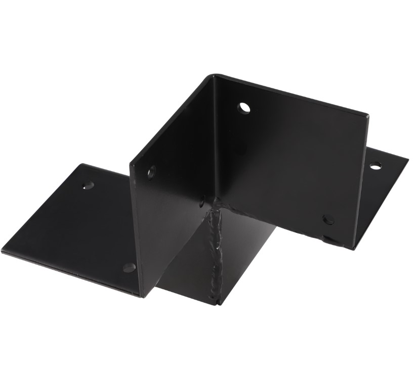 Starx paalverbinder 3-weg hoek open 91 x 91 mm zwart - Afbeelding 3