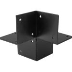 Starx paalverbinder 3-weg hoek open 121 x 121 mm zwart