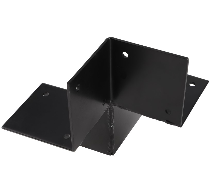 Starx paalverbinder 3-weg hoek open 121 x 121 mm zwart - Afbeelding 2