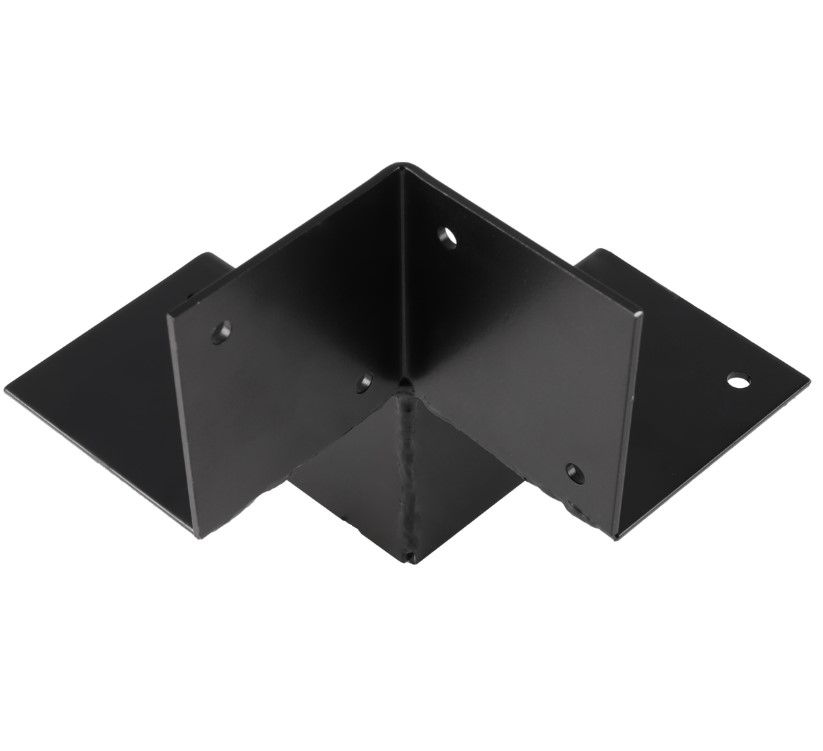 Starx paalverbinder 3-weg hoek open 121 x 121 mm zwart - Afbeelding 3