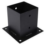 Starx Paalhouder op plaat 122x122 mm zwart