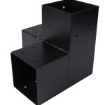 Starx paalverbinder 3-weg hoekmodel 120x120 mm zwart