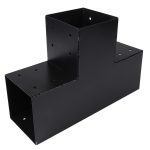 Starx paalverbinder 3-weg T-model 120x120 mm zwart