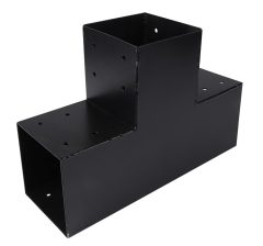 Starx paalverbinder 3-weg T-model 120x120 mm zwart