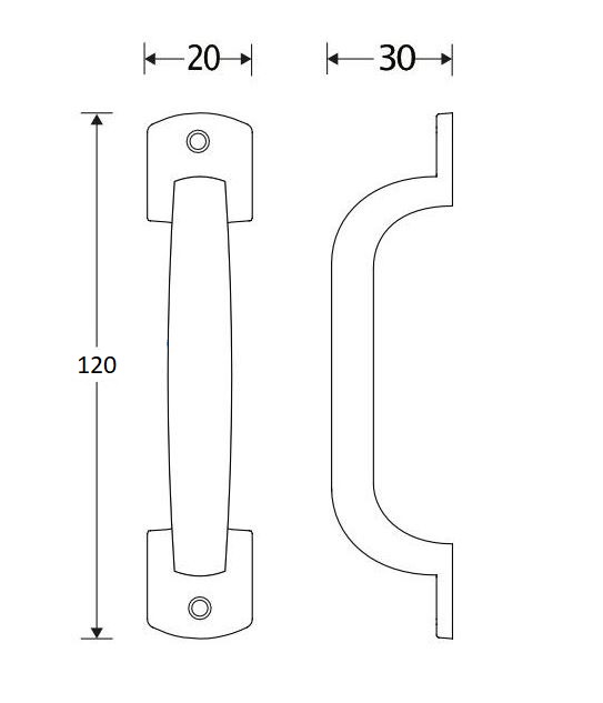 Deurgreep Hamburg 120mm ijzer zwart - Afbeelding 2